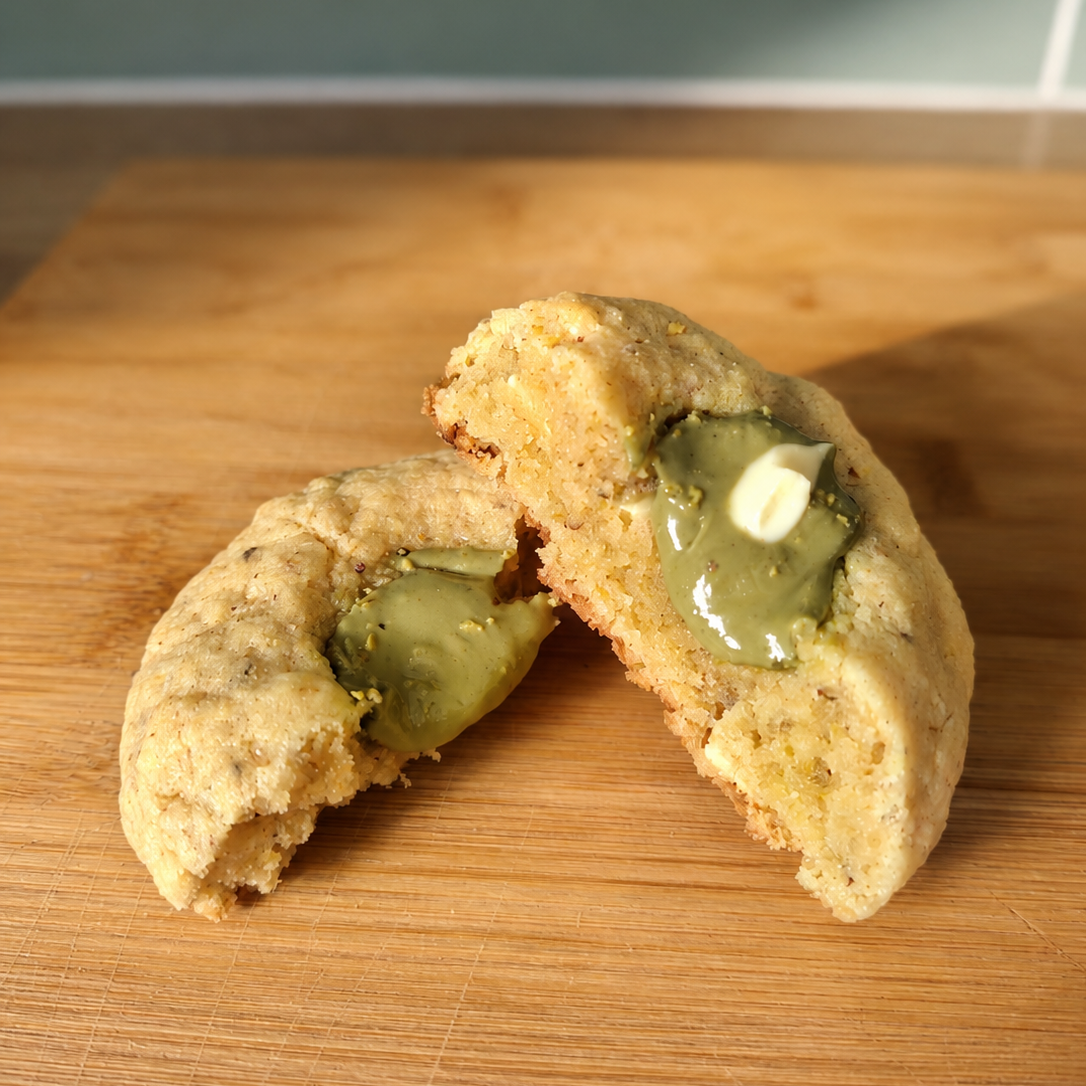 cookie XL pistaches et chocolat blanc