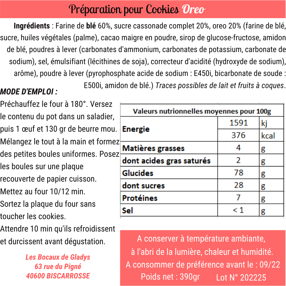 recette rapide cookies