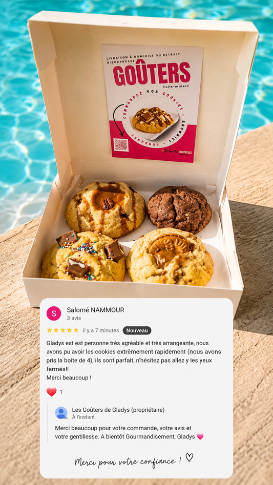 Box de 4 Cookies XL artisanaux – Composez votre assortiment