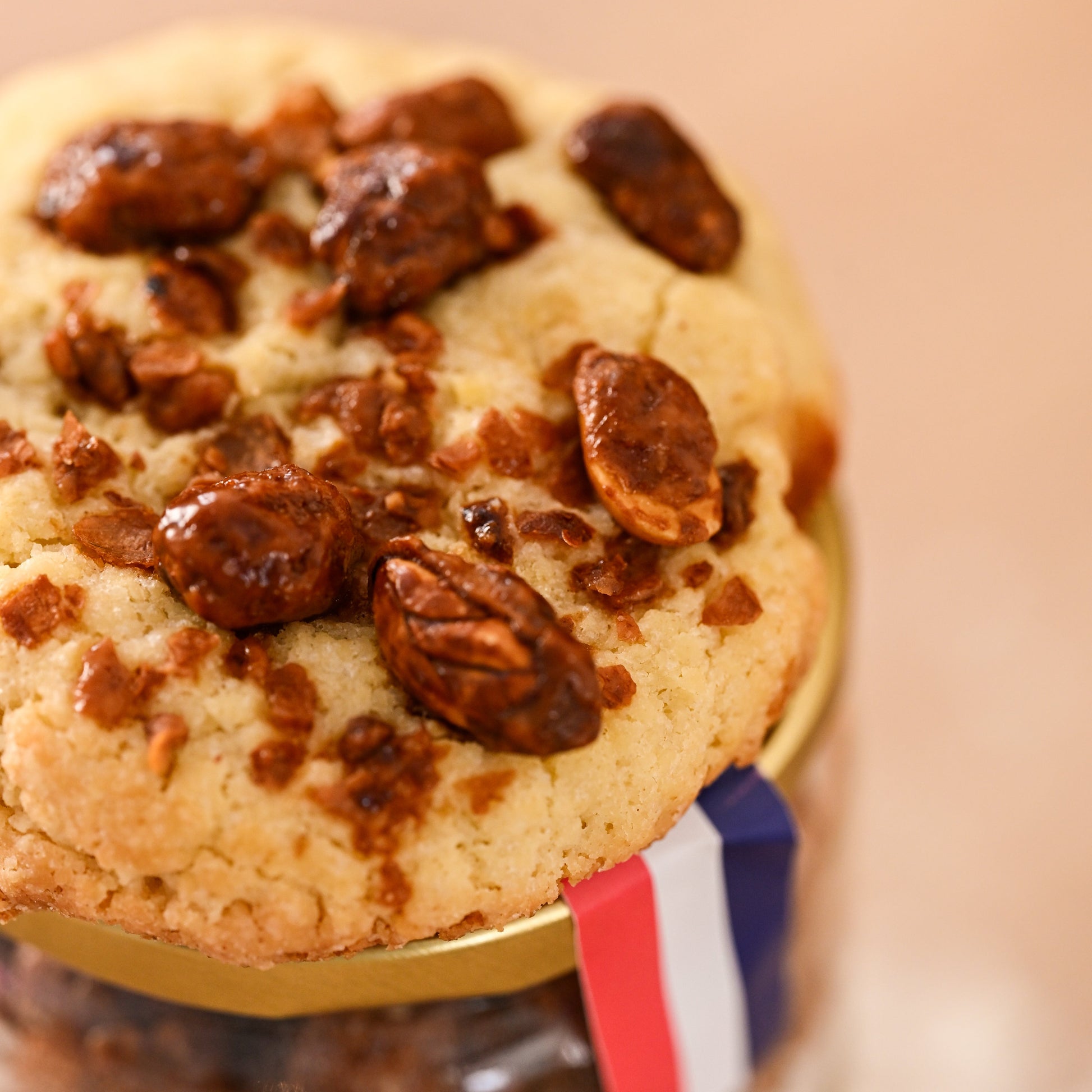 Bocal de cookies chouchous pralinés prêts à pâtisser avec message personnalisé