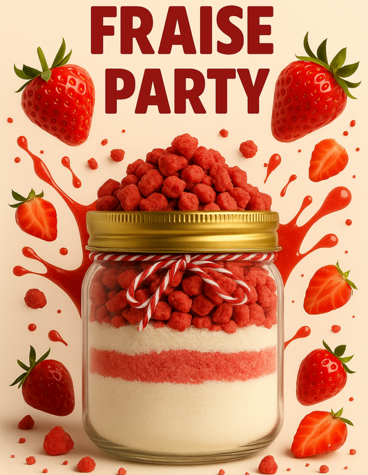 Bocal pour faire des Muffins ou Cookies à la Fraise – Fraise Party | Gamme Fruitée d’Été