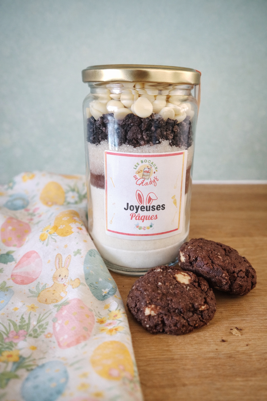 idée cadeau Pâques famille bocal cookies chocolat prêt à pâtisser Les Bocaux de Gladys
