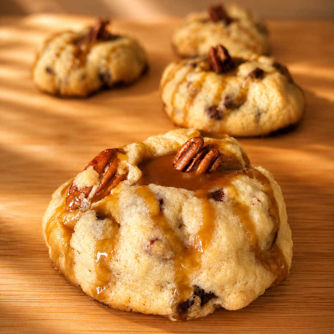 cookie caramel et noix de pécan