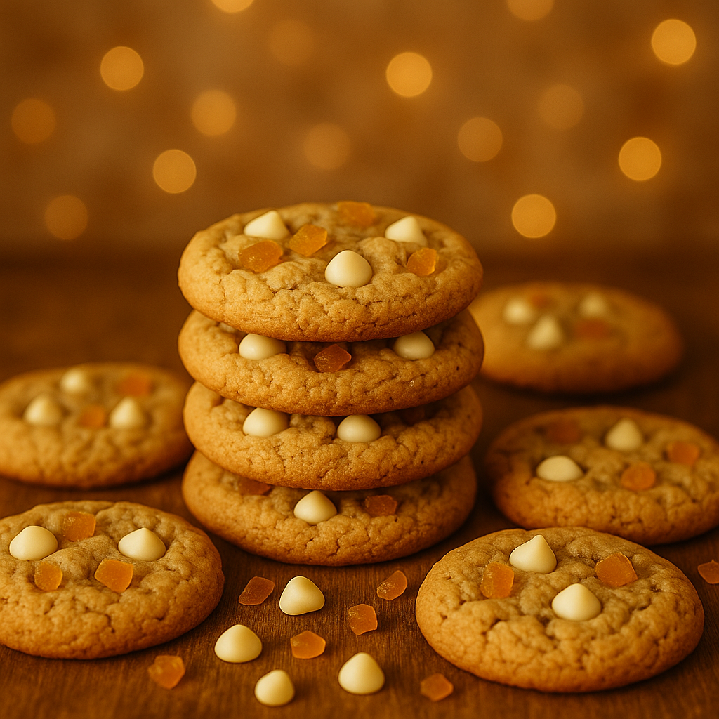 cookies de noël chocolat blanc écorces d'orange cannelle