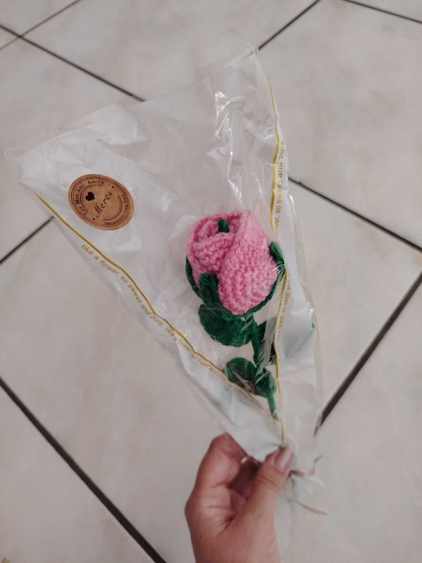 Rose en crochet faite main – Cadeau original pour dire Merci