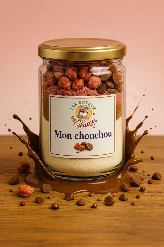 Kit à Cookies - Chouchous Pralinés & Chocolat au Lait | Bocal personnalisé Made in France